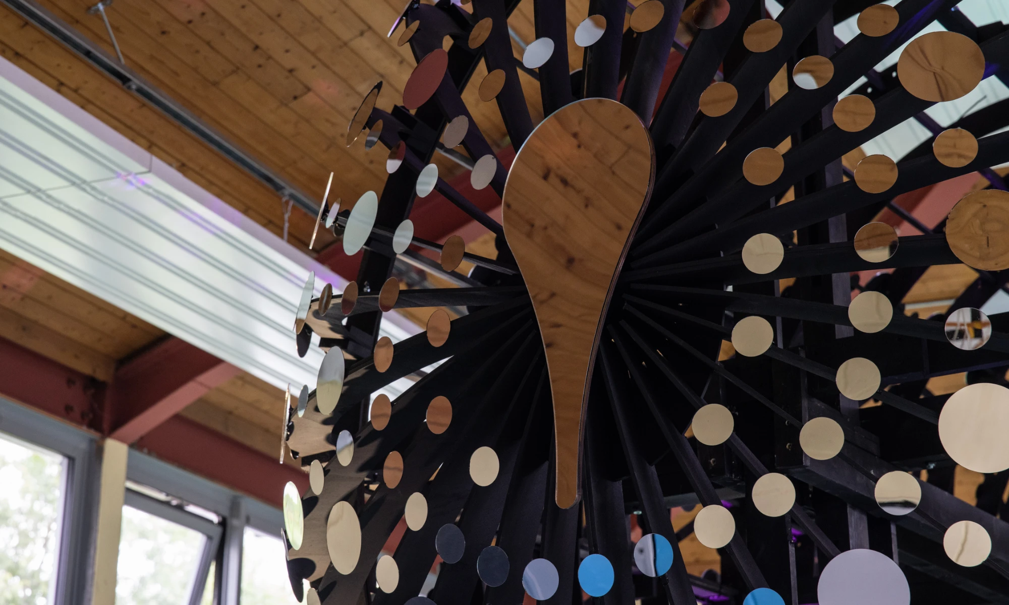 Close up photo of back and tail of lifesize elephant sculpture