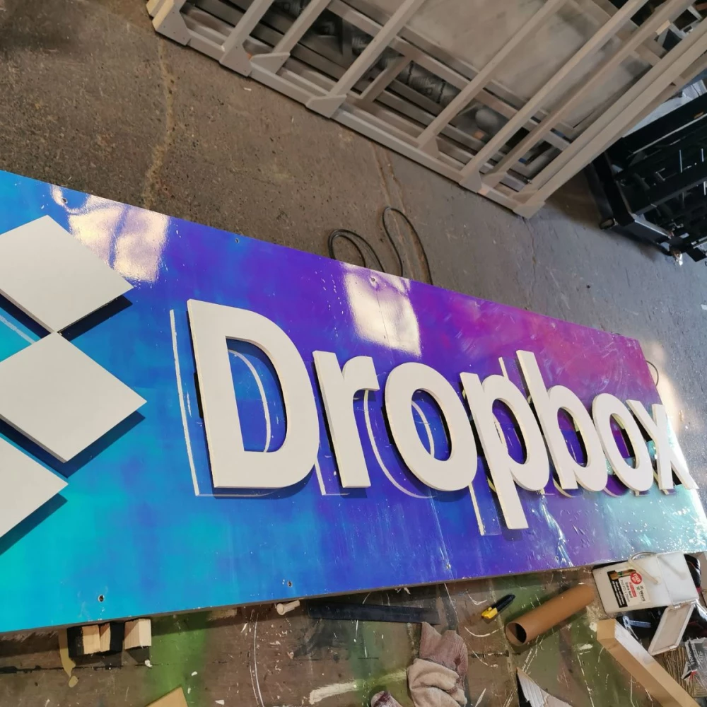Large piece of event signage for Dropbox.