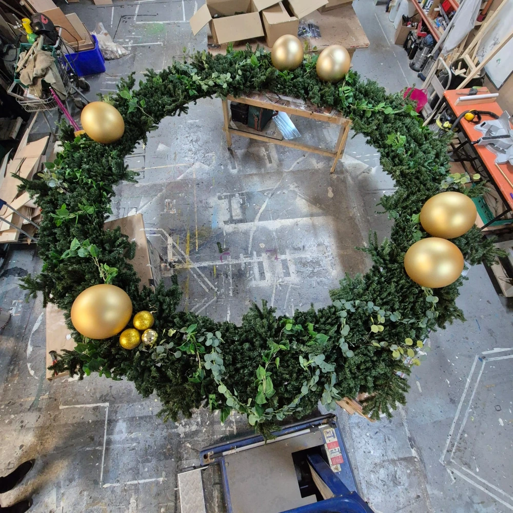large scale christmas wreath