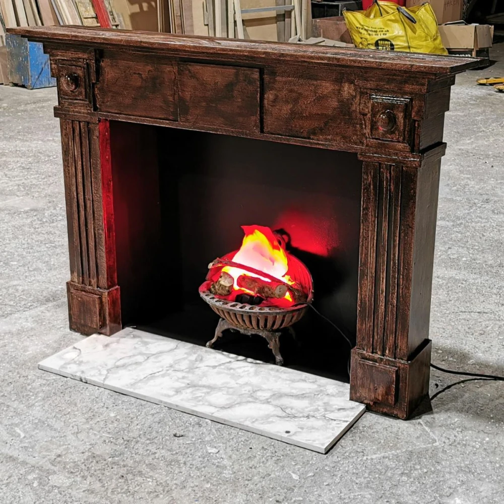 Photo of faux fireplace specialist prop