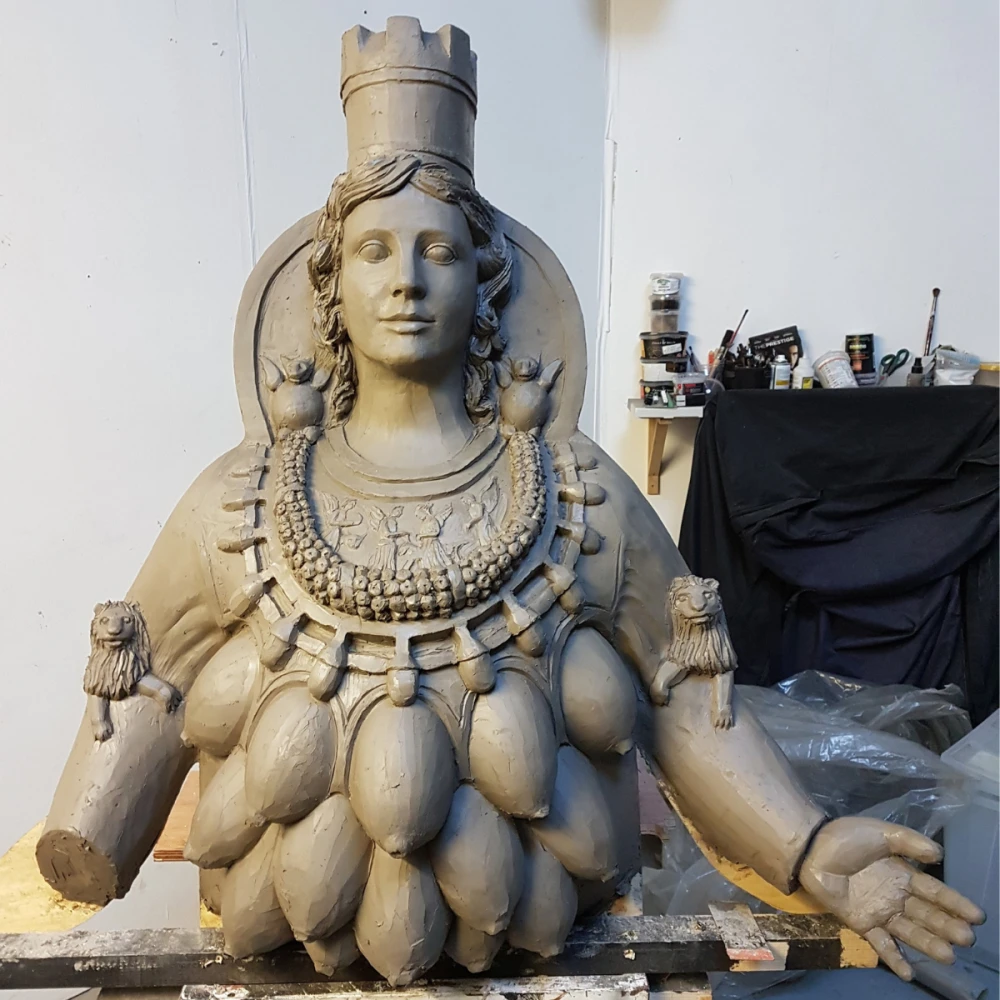 Sculpture of asian god
